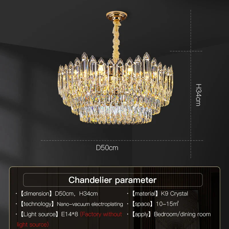 Afralia™ Crystal Chandelier: Modern Light Luxury for Living Room, Bedroom, Dining Room