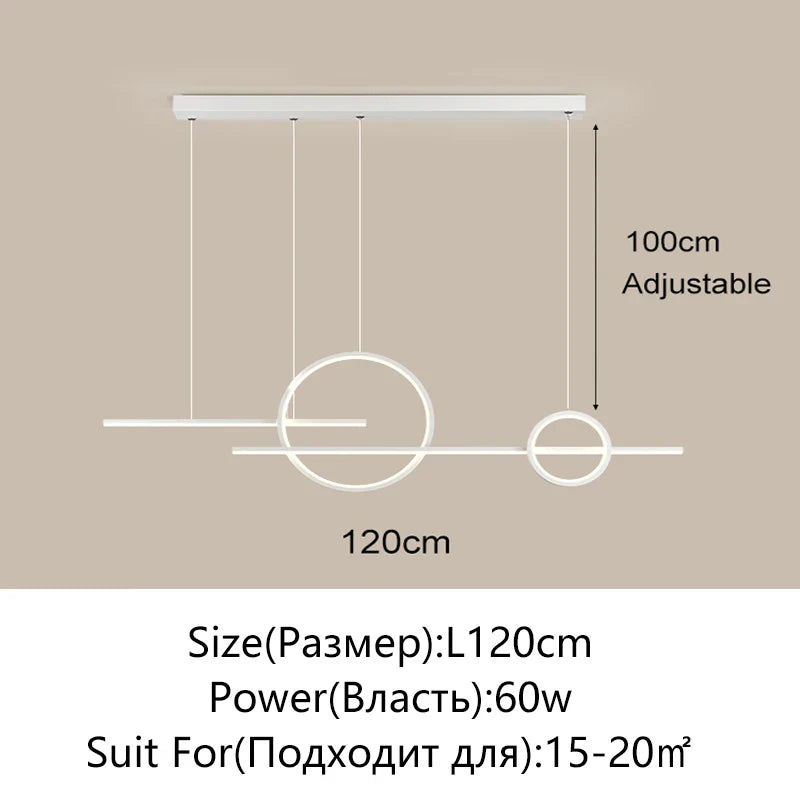 Afralia™ LED Dining Room Pendant Chandelier for Living Room, Study, and Bar Counter