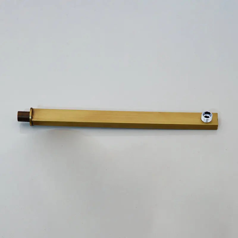 Afralia™ Matte Black & Antique Brass Rainfall Tub Mixer Faucet with Golden Round Shower Head