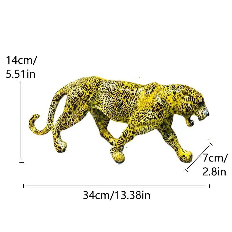 Afralia™ Leopard Panther Resin Sculpture Collectible Figurine for Modern Home Decor