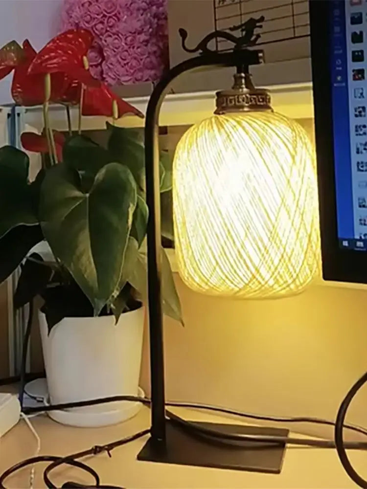 Afralia™ Retro Rattan Desk Lamp for Bedroom, Living Room, and Study Decor