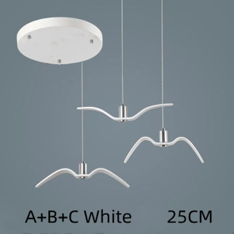 Afralia™ Seagull Nordic Bird Resin Pendant Light for Living Room, Dining, Bedroom