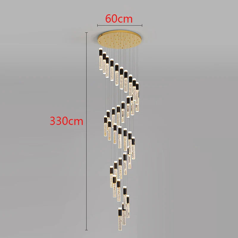 Afralia™ Modern LED Pendant Chandelier for Living Room Staircase Indoor Lighting