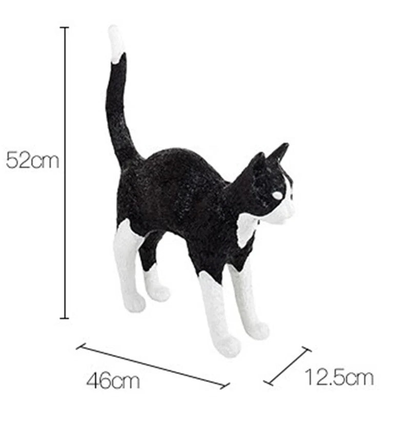 Afralia™ Resin Cat Table Lamp Nordic Animal Desk Light Fixture Art Decor Bedside LED