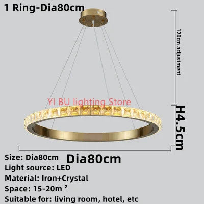 Afralia™ Modern LED Crystal Ceiling Chandelier for Living Room Bedroom Hotel Villa