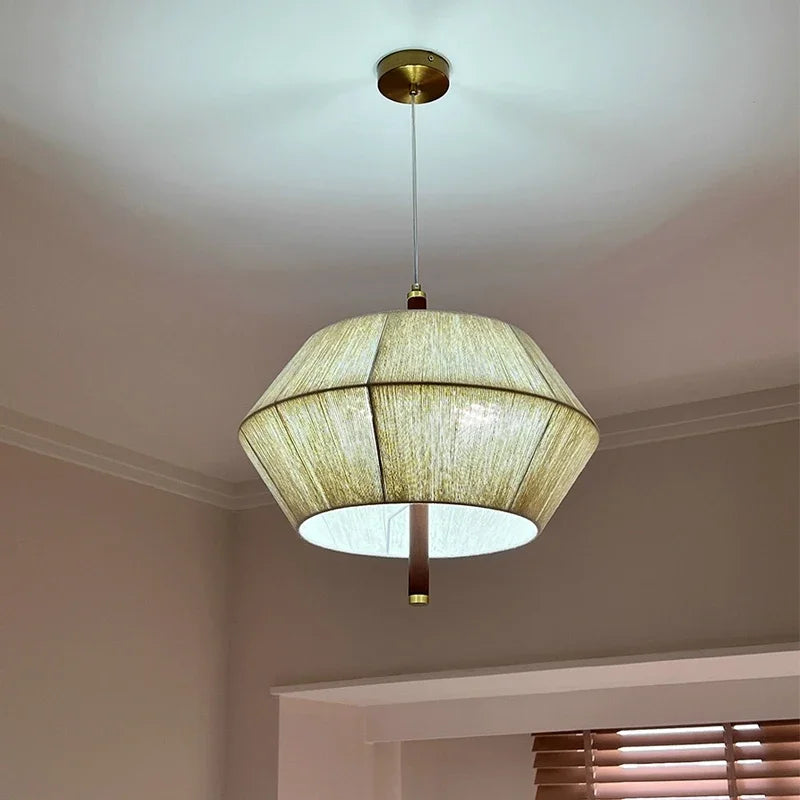 Afralia™ Rope Rattan LED Pendant Lights Chandelier for Bedroom Dining Room Bar