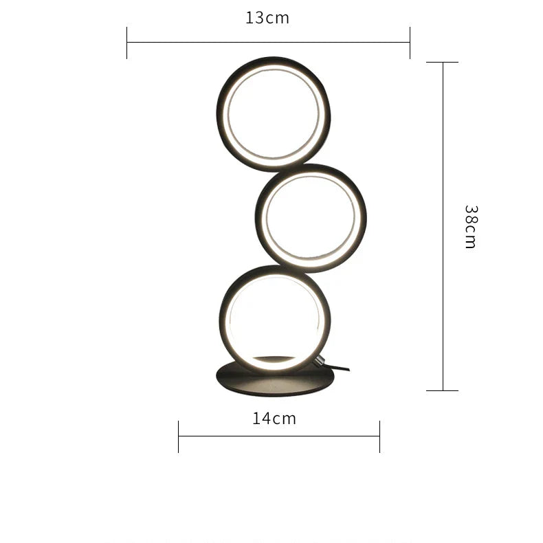 Afralia™ Touch Ring Desk Lamp Simple Modern Living Room Bedroom Night Light