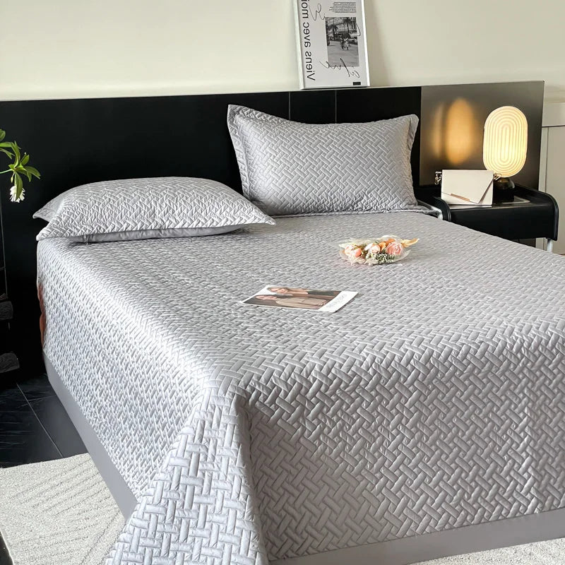 Afralia™ Soft Lyocell Eucalyptus Fiber Bedspread Quilted Coverlet - Summer Cool Mat
