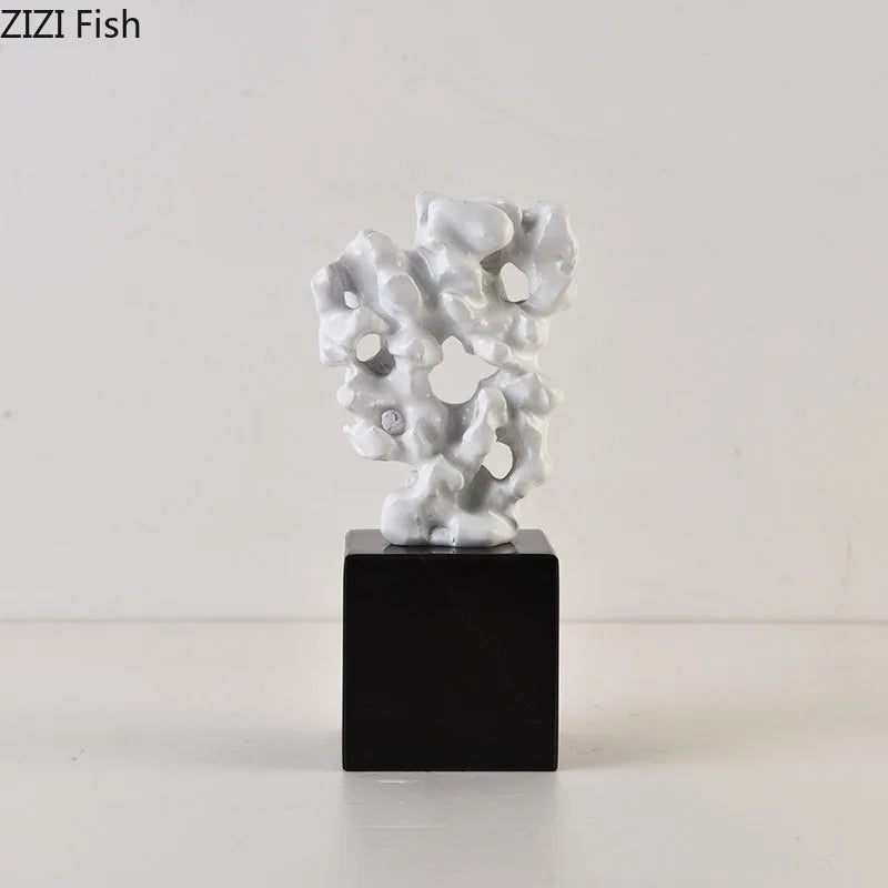 Afralia™ Coral Creative Resin Sculpture, Modern Taihu Stone Desk Ornament for Home Decor