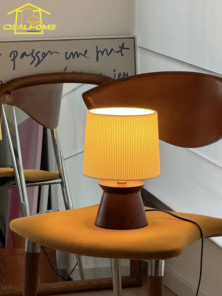 Afralia™ Solid Wood Table Lamp LED E27 Bedroom Bedside Desk Lights