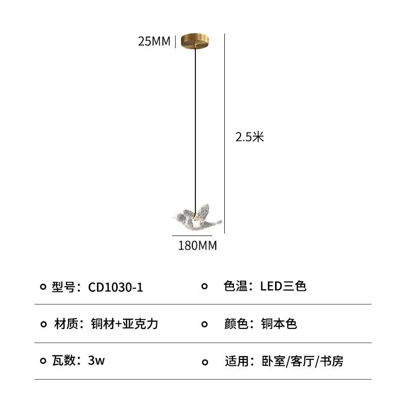 Afralia™ Modern Bird-Shaped Dining Pendant Lamp for Storefront and Living Room