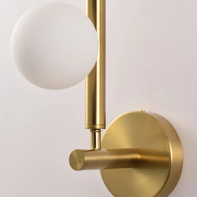 Afralia™ White Glass Ball LED Wall Sconce for Living Room, Bedroom, Coffee Shop
