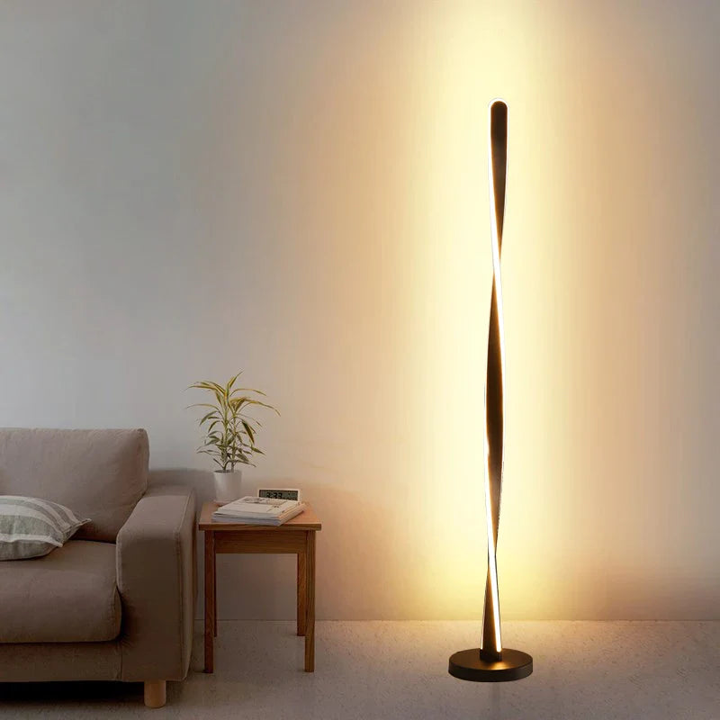 Afralia™ Art Deco Spiral Shade Floor Lamp - Modern Minimalist Stand Light