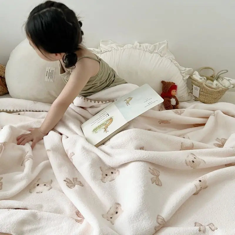 Afralia™ Milk Velvet Cartoon Blanket: Soft, Luxurious Sofa Throw for All Seasons