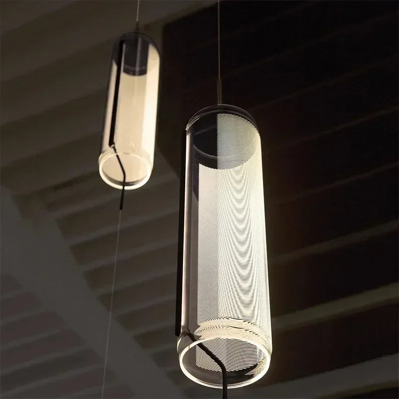 Afralia™ Glass Cylinder Chandelier: Sleek Indoor Lighting for Living Room & Dining Room