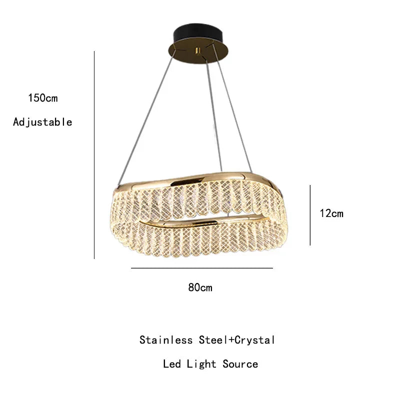 Afralia™ Golden Crystal Chandelier Luxury Round Pendant Lamparas Art Decor Fixture