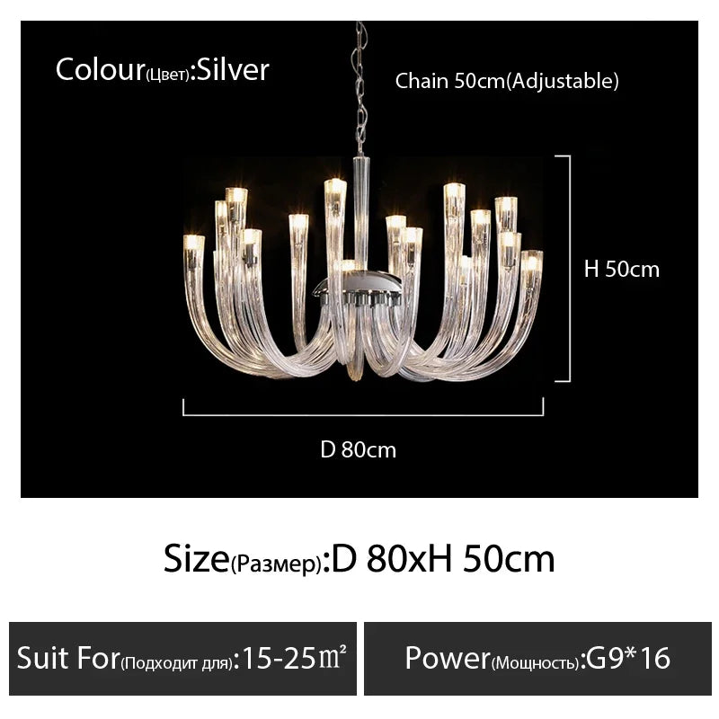 Afralia™ Glass Chandelier LED Hanging Light for Living Room Bedroom Dining Room - 2024 Collection.