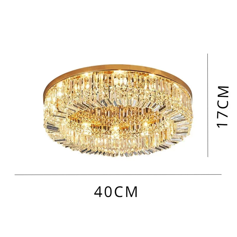 Afralia™ Crystal Ceiling Lamp: Modern Bedroom & Living Room LED Light Luxe Atmosphere