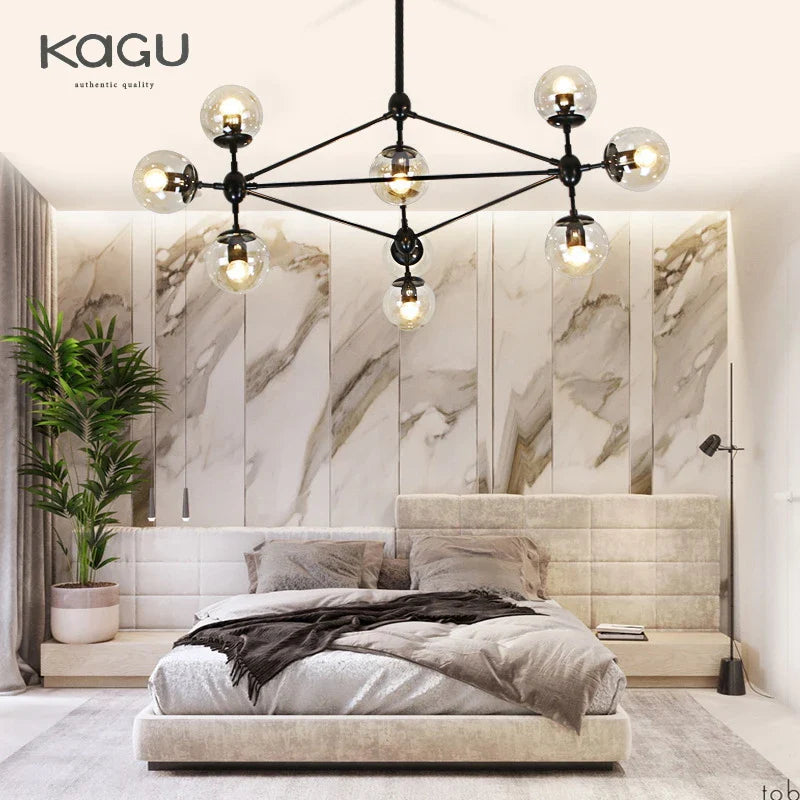 Afralia™ Glass Ball Chandelier Modern Minimalist Decor Lighting