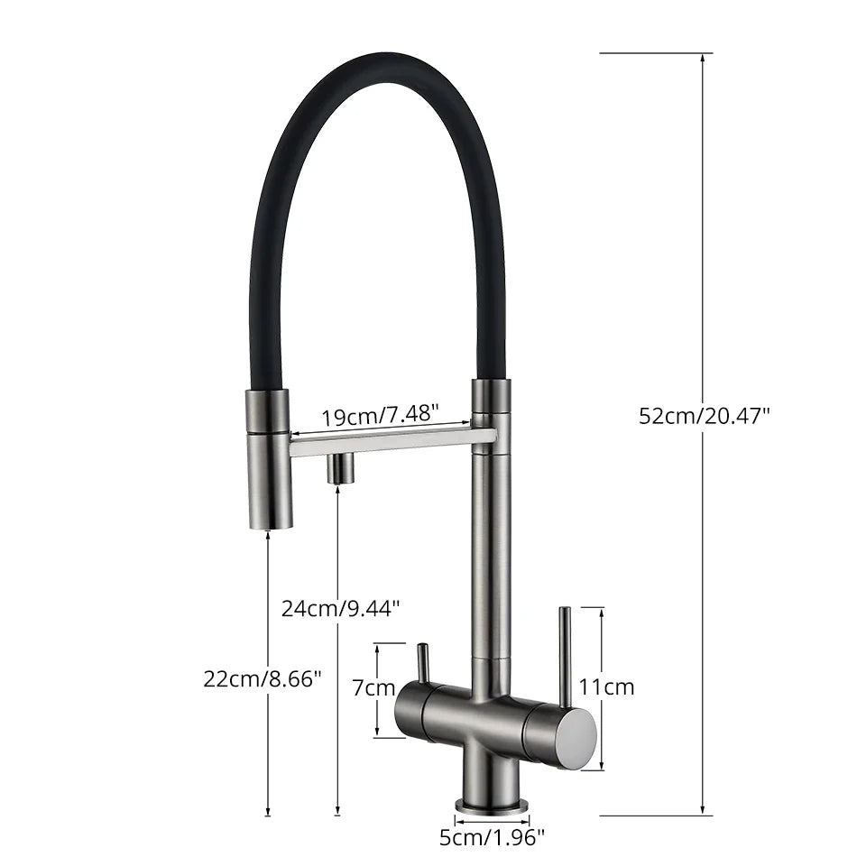 Afralia™ Dual Spout Kitchen Water Filter Faucet, Rotation Water Purification Mixer Tap