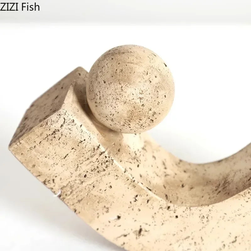 Afralia™ Geometric Stone Ornaments Desk Decoration Modern Artwork Statue Room Decor