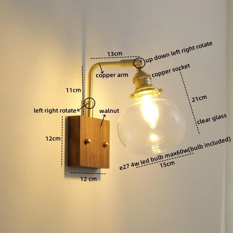 Afralia™ Nordic LED Wall Lamp Glass Copper Bathroom Mirror Light Fixtures