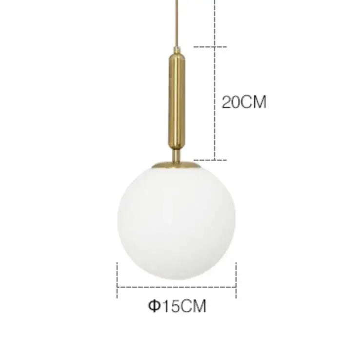 Afralia™ Gold Ring Glass Ball Pendant Light Fixture for Bedroom Living Room.