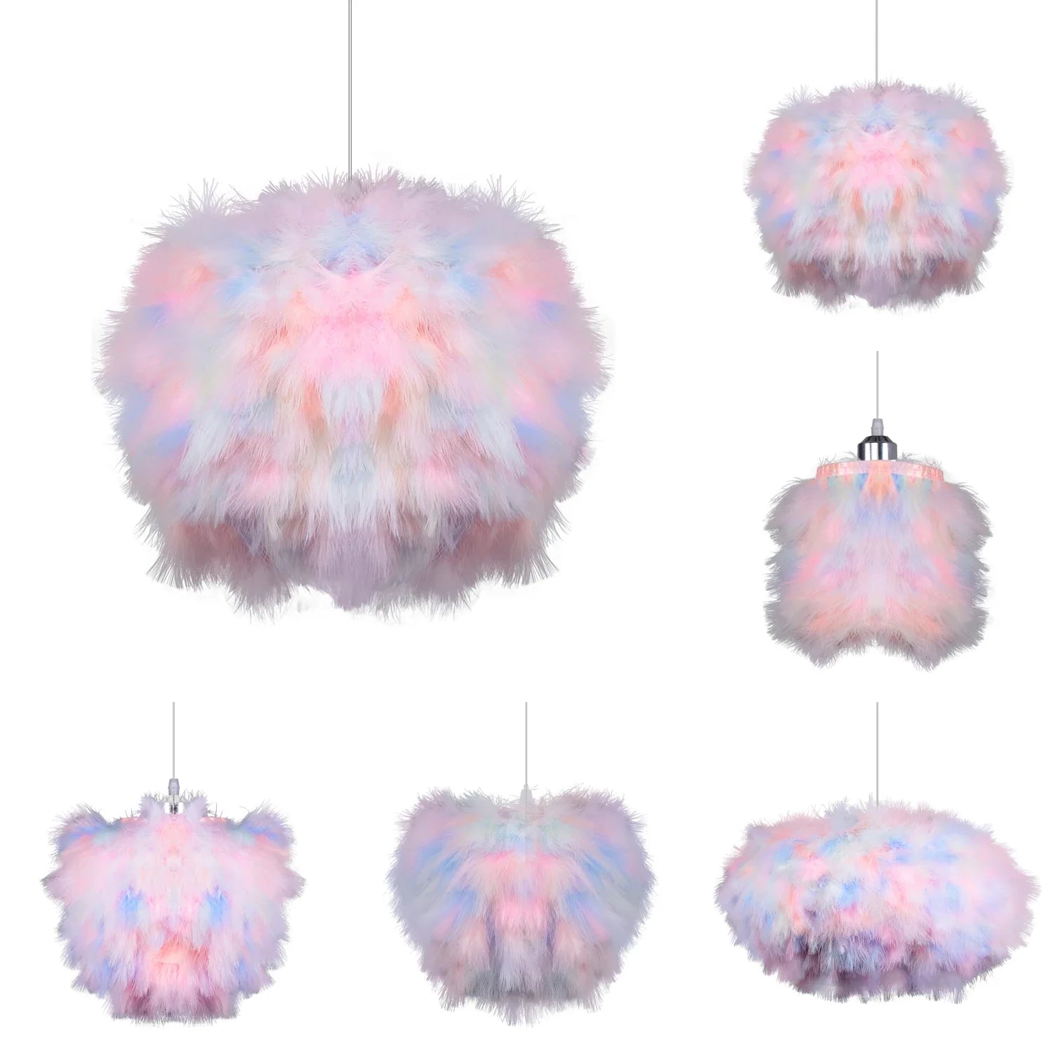 Fluffy Feather Pendant Light by Afralia™ - Nordic Chandelier for Living Room & Bedroom