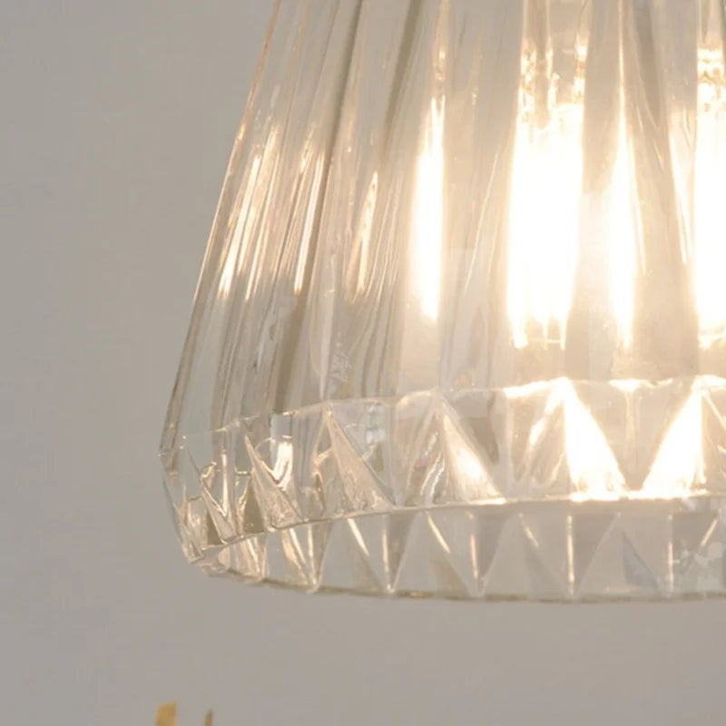 Afralia™ Clear Glass LED Pendant Light Fixture Modern Copper Knob Switch Hang Lamp