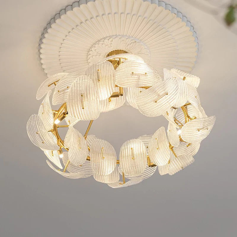 Afralia™ LED Glass Petal Chandeliers: Luxury Modern Hanging Lamps for Dining Table