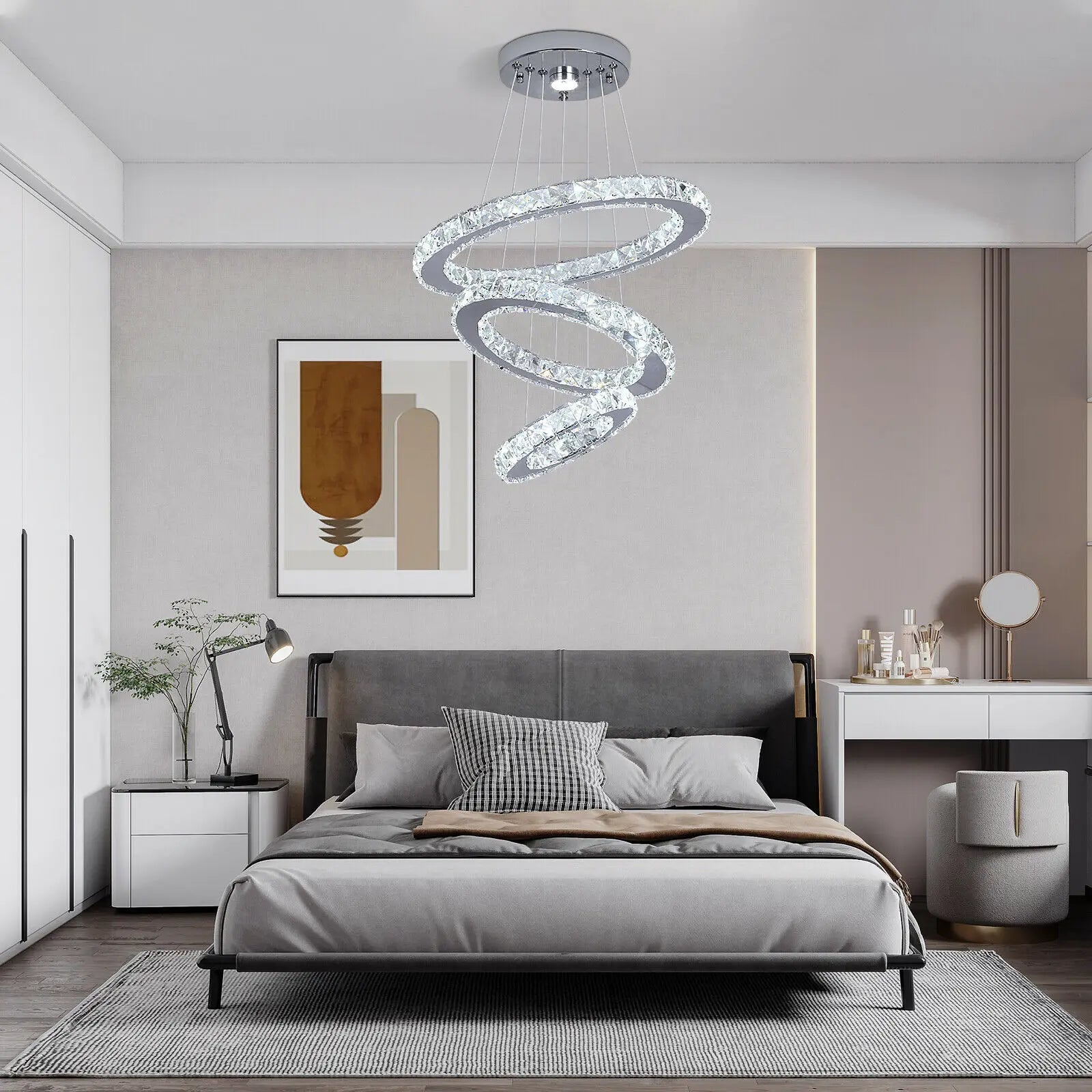 Afralia™ Crystal Chandelier Pendant Lamp for Dining Room and Bedroom