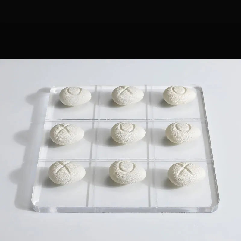 Acrylic Chessboard & Resin Pebble Chess Pieces Set for Home Decor - Afralia™