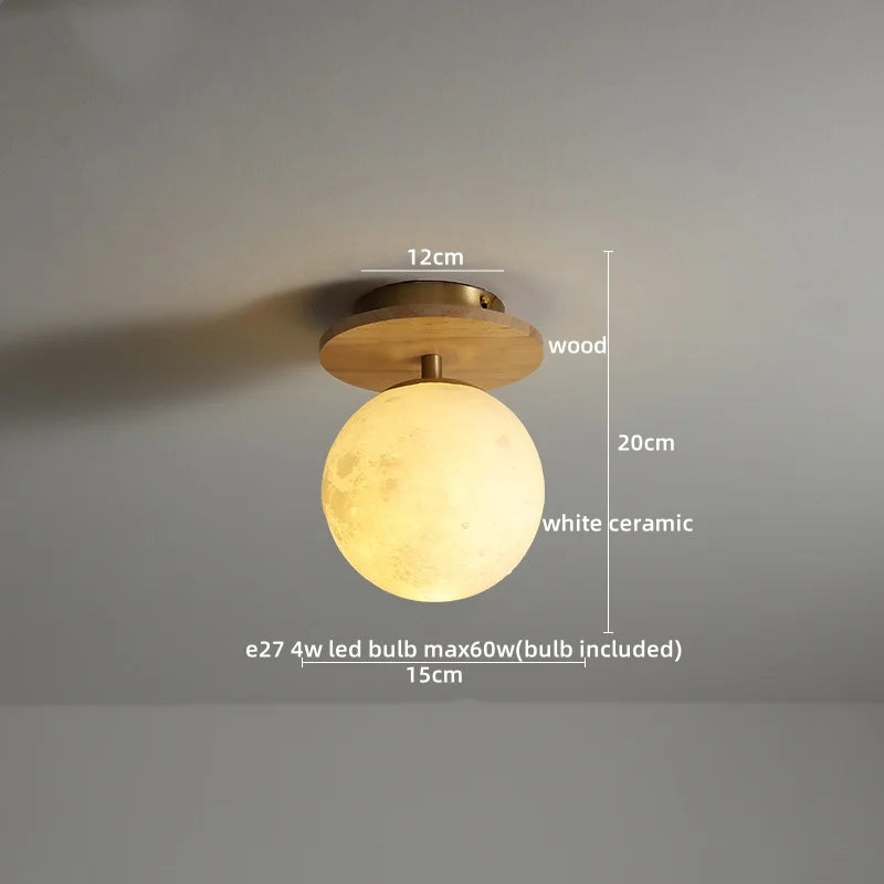Afralia™ Ceramic Wood LED Ceiling Light for Modern Indoor Lighting