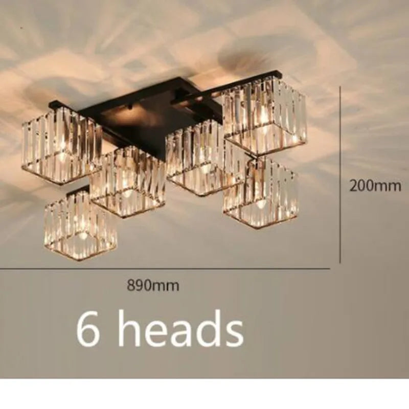 Afralia™ Square Crystal Ceiling Lamp: Modern Lighting for Living Room