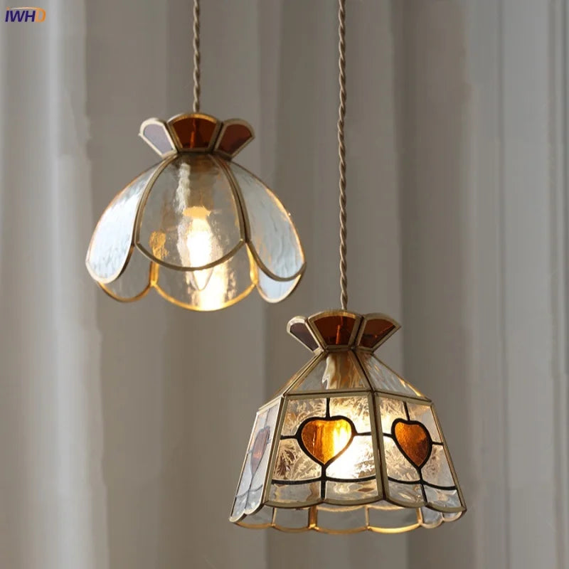 Afralia™ Flower Glass LED Pendant Light, Nordic Design, Adjustable Wire, Modern Living Room Decor