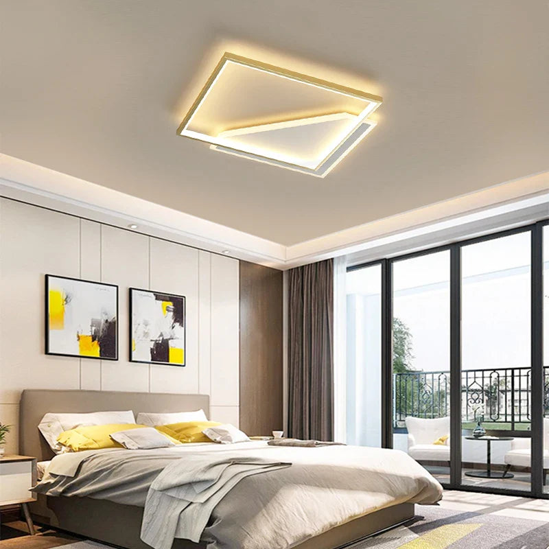 Afralia™ Square LED Ceiling Lamp for Modern Interior Lighting