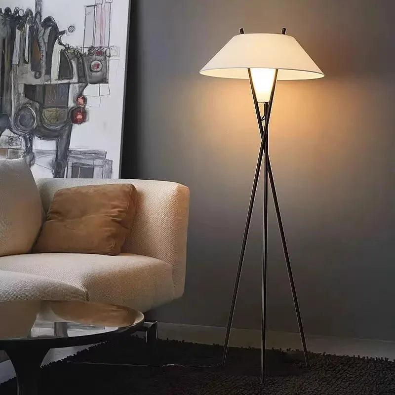 Afralia™ Nordic Wabi-abi Style LED Floor Lamp for Living Room, Bedroom, Study - Foot Switch Floor Light