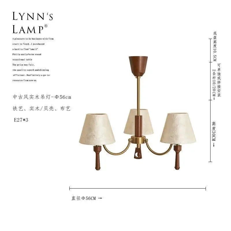 Afralia™ Oak Antique Living Room Lamp Retro Luxury Dining Study Bedroom Fabric Shell