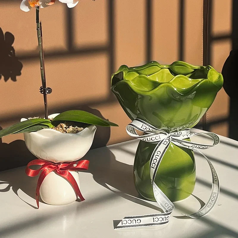 Afralia™ Floral Accessories Vase Bouquet Terrarium Home Decoration Pot Bouquet