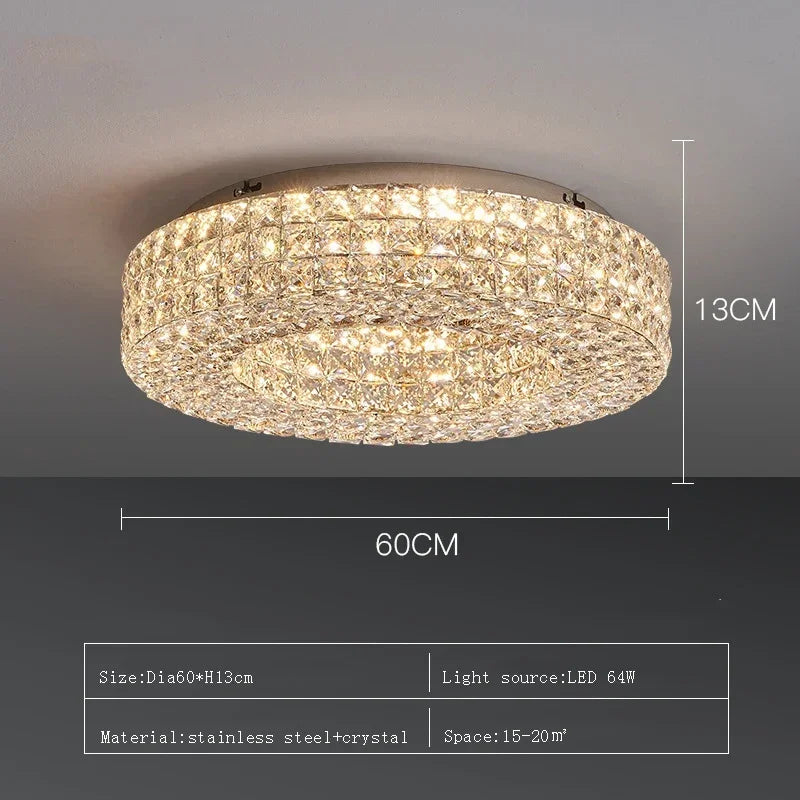 Afralia™ Crystal LED Ceiling Chandelier: Modern Luxury for Living Room Bedroom Home Decor