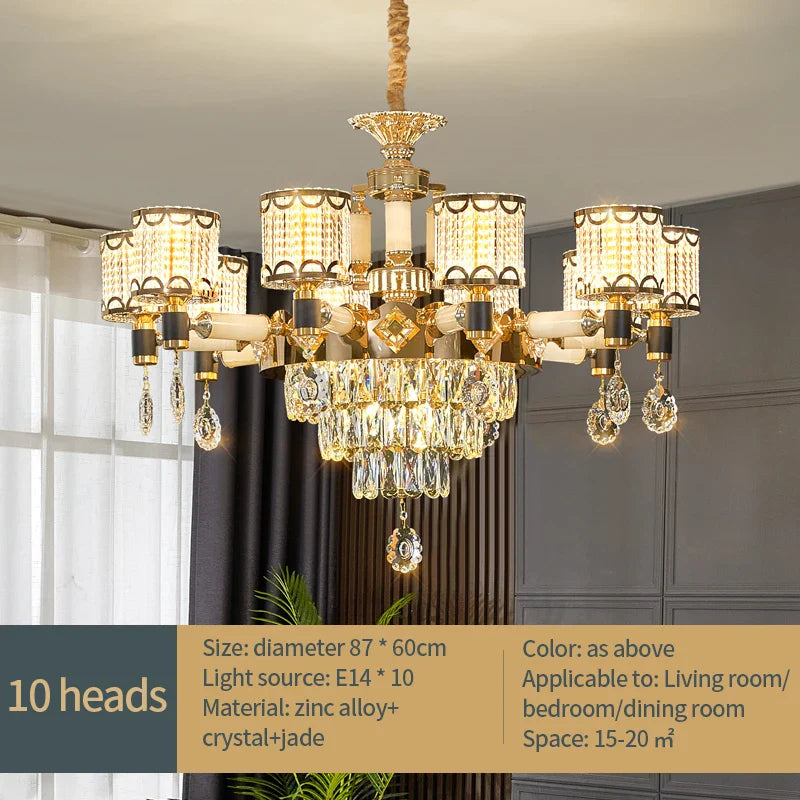 Afralia™ Luxury Crystal Chandelier Pendant Lamp for Living Room, Dining Room, & Bedroom