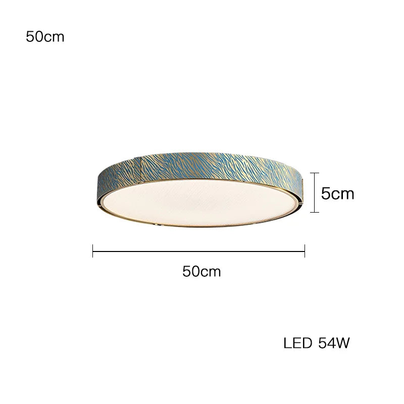 Afralia™ Blue Copper Crystal LED Ceiling Chandelier for Dinning Room