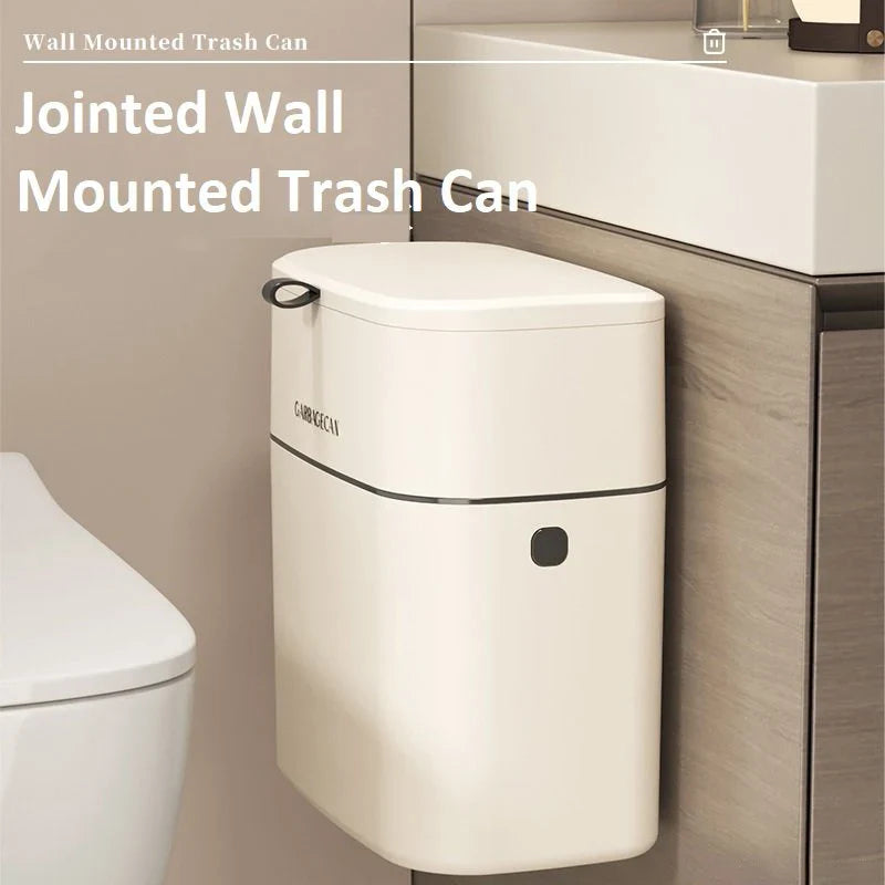 Afralia™ Wall-Mounted Kitchen Trash Can Large Capacity with Lid