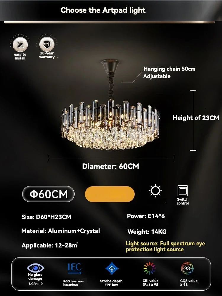 Afralia™ Gold Crystal Ceiling Chandelier: Luxury Modern LED Pendant for Home Décor