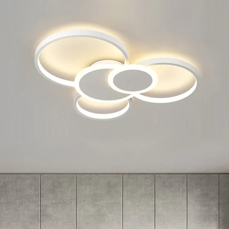 Afralia™ Modern Circles LED Dimmable Chandelier: Minimalist Nordic Living Room & Bedroom Lighting