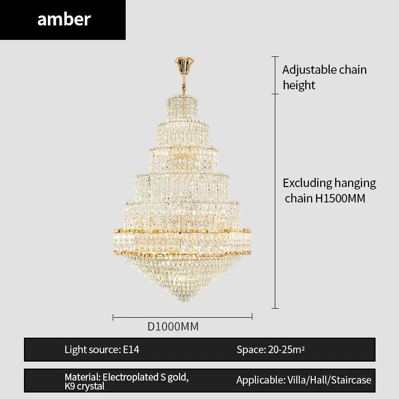 Afralia™ Modern Crystal Duplex Chandelier for Luxurious European Style Villa Living Room