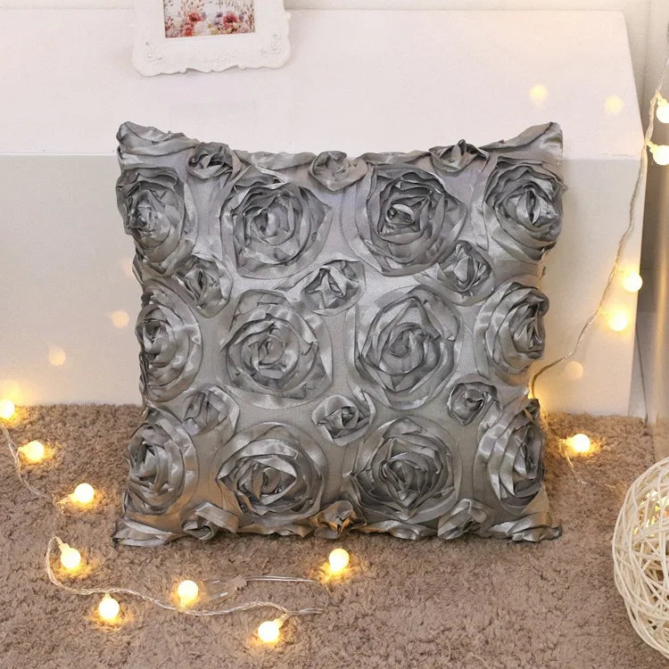 Afralia™ Rose Flower Wedding Gift Cushion Cover