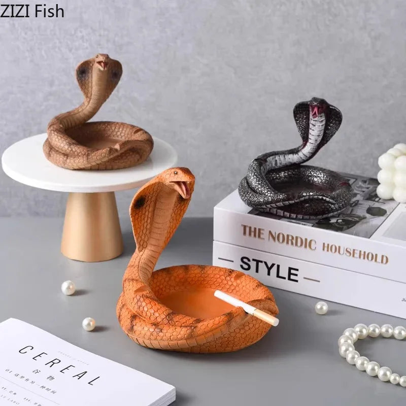 Afralia™ Cobra Ashtray Resin Crafts: Stylish Smoking Accessories for Home and Office