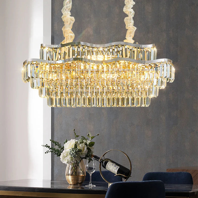Afralia™ Crystal Chandelier LED Lighting for Luxury Living Room, Bedroom, Dining Room