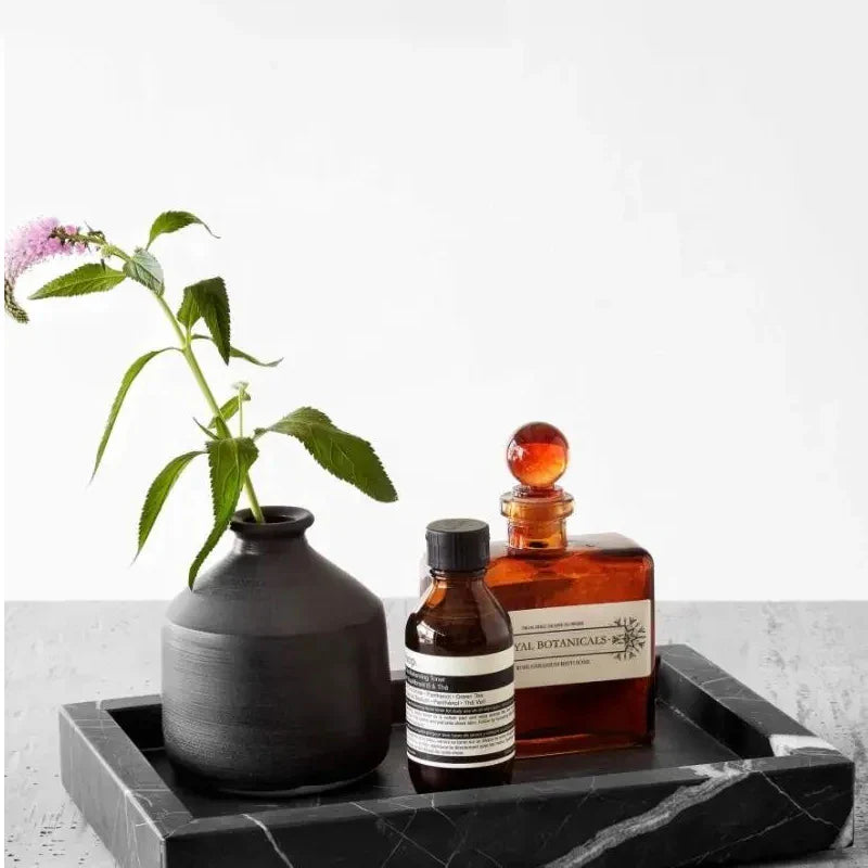 Afralia Marble Tray: Aromatherapy Diffuser & Candle Holder Tray